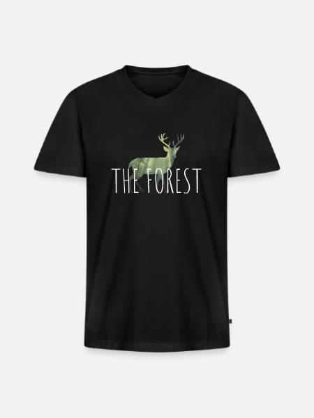 The Forest - Men's Premium Organic T-shirt with V-neck - black