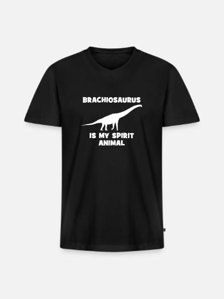 Brachiosaurus - Men's Premium Organic T-shirt with V-neck - black