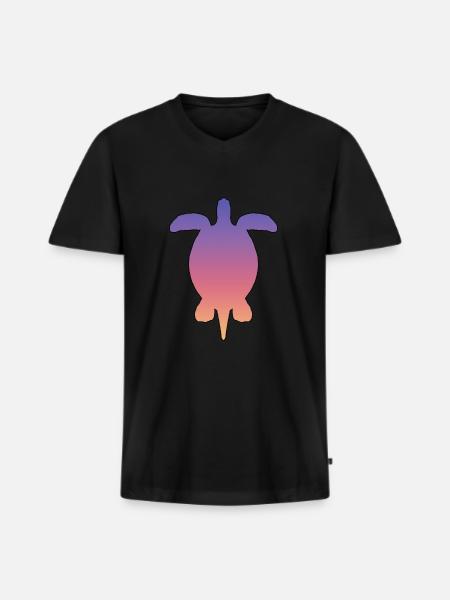 Turtle - Männer Premium Bio T-Shirt mit V-Ausschnitt - Schwarz