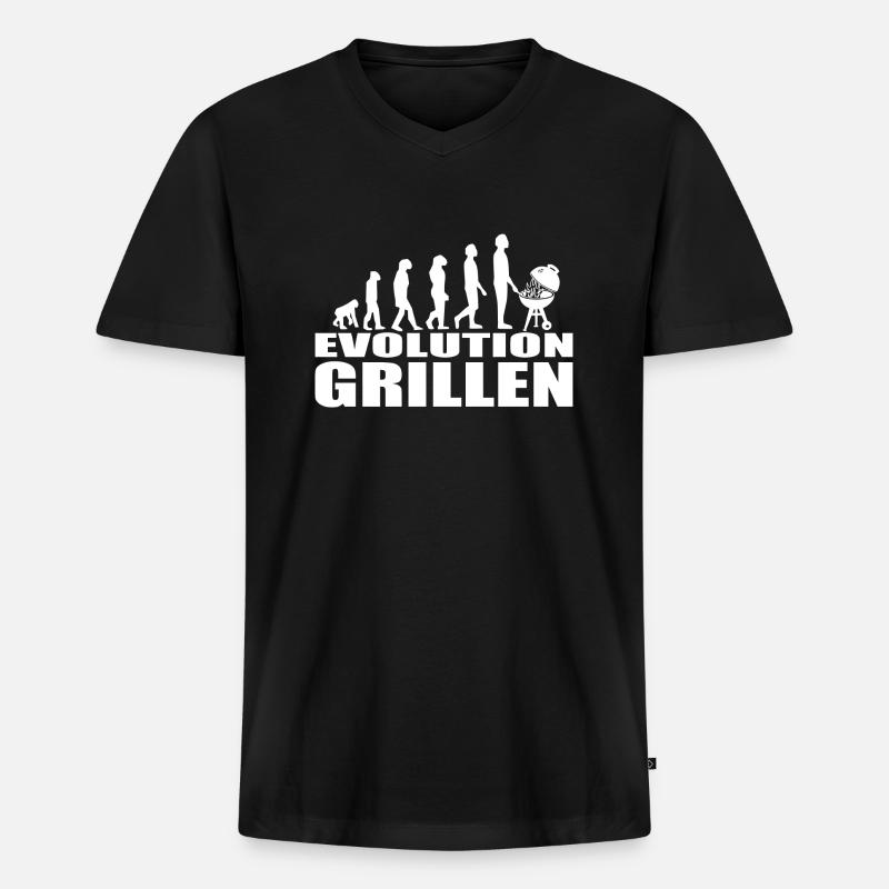 BBQ - Männer Premium Bio T-Shirt mit V-Ausschnitt - Schwarz