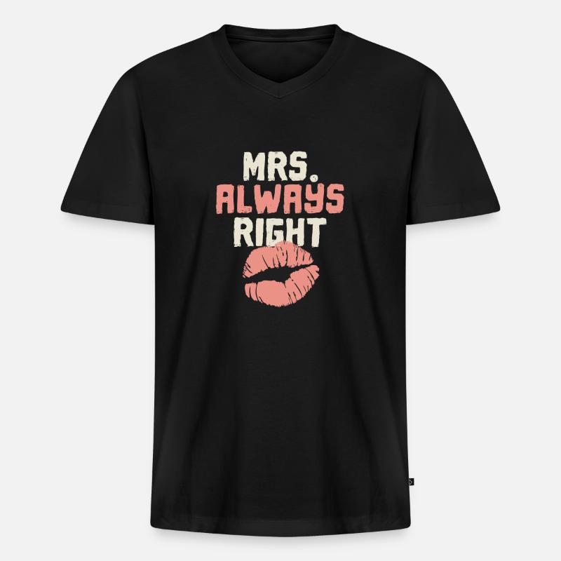 Partner - Männer Premium Bio T-Shirt mit V-Ausschnitt - Schwarz