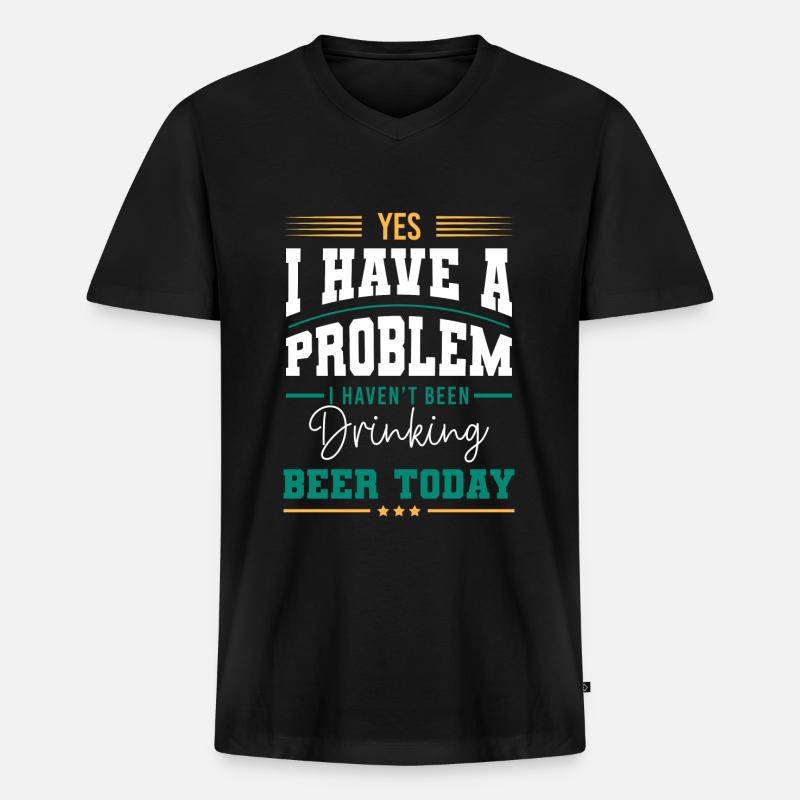 Solution La solution - T-shirt encolure en V Premium bio Homme - noir