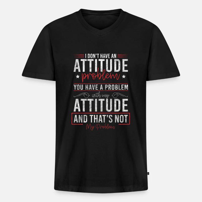 Problem? Schwarzer Humor Sarkasmus - Männer Premium Bio T-Shirt mit V-Ausschnitt - Schwarz