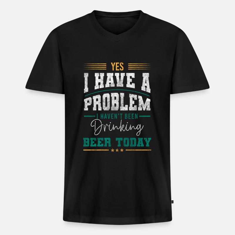 Problems Fun Saying Cool - Men's Premium Organic T-shirt with V-neck - black