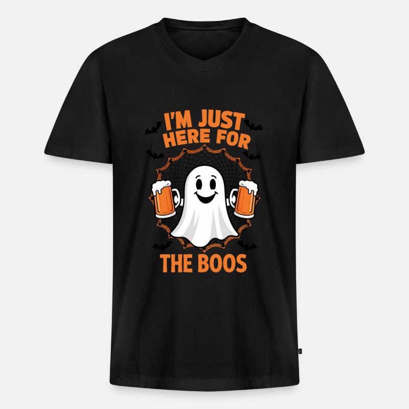 Lustige Bier Geist - Männer Premium Bio T-Shirt mit V-Ausschnitt - Schwarz