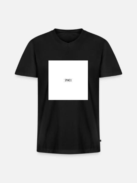 espace - T-shirt encolure en V Premium bio Homme - noir