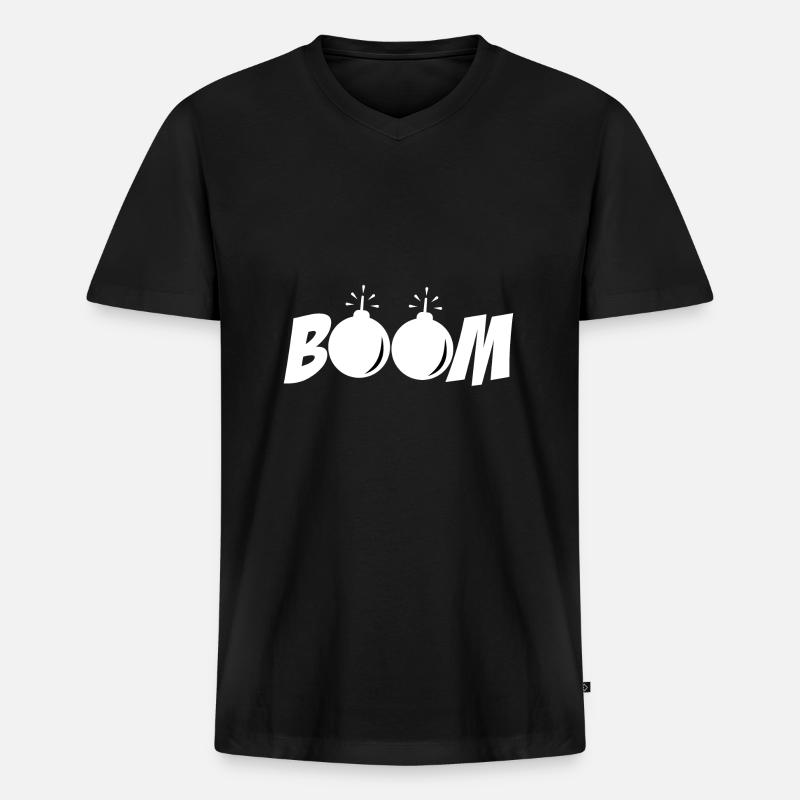 Bombe lustiges cooles Geschenk - Männer Premium Bio T-Shirt mit V-Ausschnitt - Schwarz