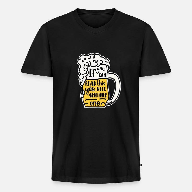 Witziger Biertrinker Bierkrug Geschenk - Männer Premium Bio T-Shirt mit V-Ausschnitt - Schwarz