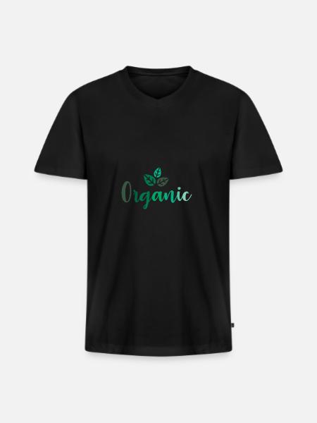 organic Shirt - Männer Premium Bio T-Shirt mit V-Ausschnitt - Schwarz