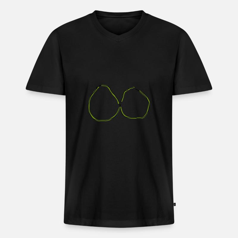 Pampelmuse - Männer Premium Bio T-Shirt mit V-Ausschnitt - Schwarz