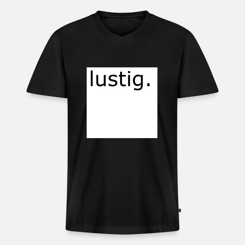 lustig - Männer Premium Bio T-Shirt mit V-Ausschnitt - Schwarz