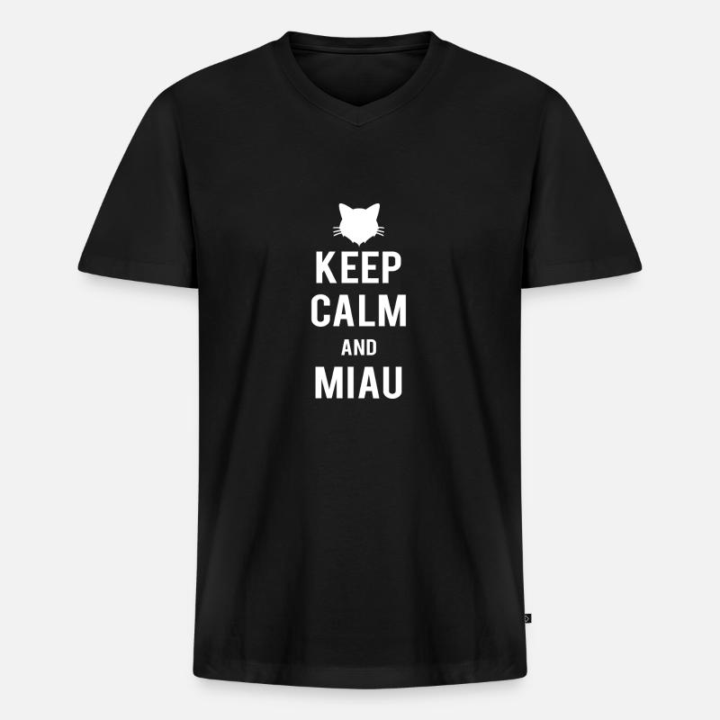 Kätzchen - Männer Premium Bio T-Shirt mit V-Ausschnitt - Schwarz