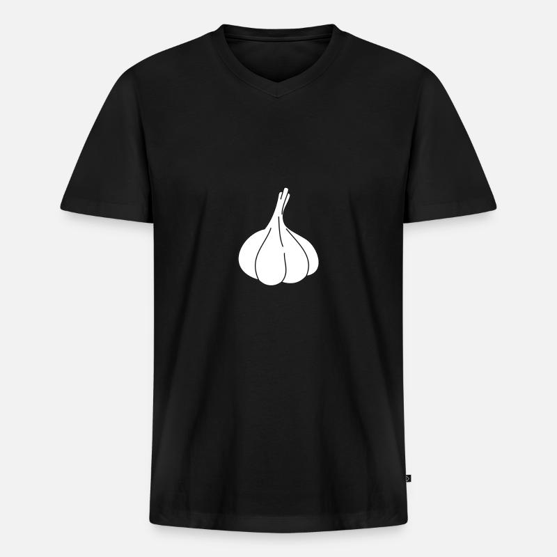 Knoblauch - Männer Premium Bio T-Shirt mit V-Ausschnitt - Schwarz