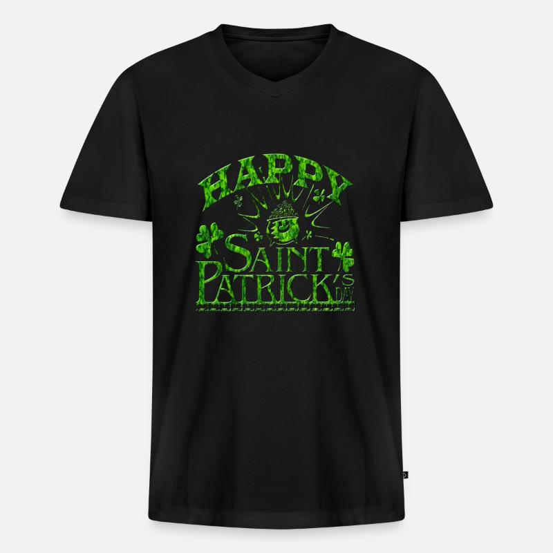 St Patricks Day - Männer Premium Bio T-Shirt mit V-Ausschnitt - Schwarz