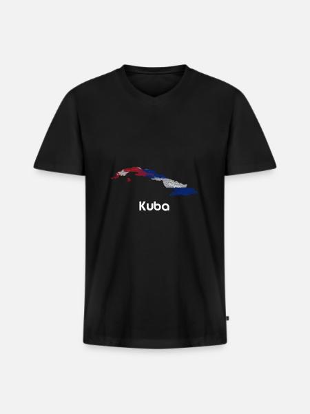 Cuba - Men's Premium Organic T-shirt with V-neck - black