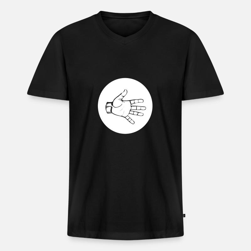 PAPIER (w) - Männer Premium Bio T-Shirt mit V-Ausschnitt - Schwarz