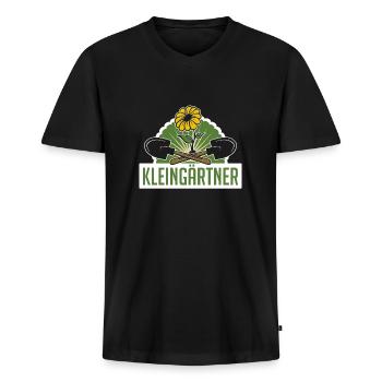 Gardener garden gardener allotment gift - Men's Premium Organic T-shirt with V-neck - black - Front - Nico (187cm)