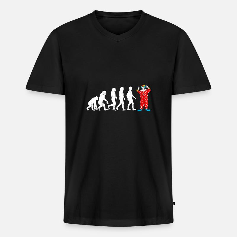 Evolution de l'évolution du clown - T-shirt encolure en V Premium bio Homme - noir