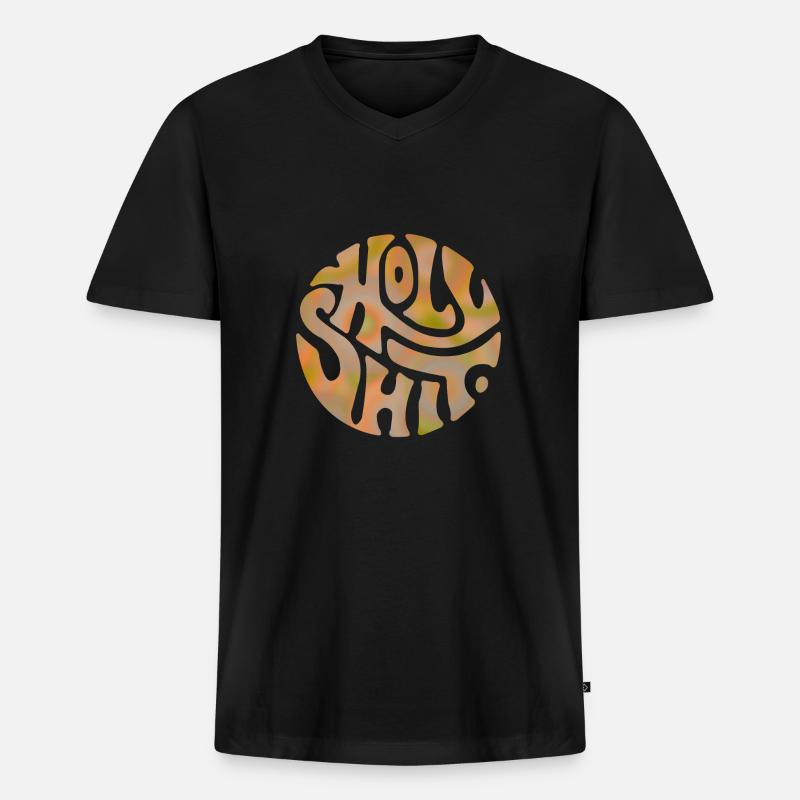 Holy Shit ,Heilige Scheiße - Männer Premium Bio T-Shirt mit V-Ausschnitt - Schwarz