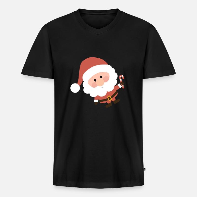 Weihnachtsmann - Männer Premium Bio T-Shirt mit V-Ausschnitt - Schwarz
