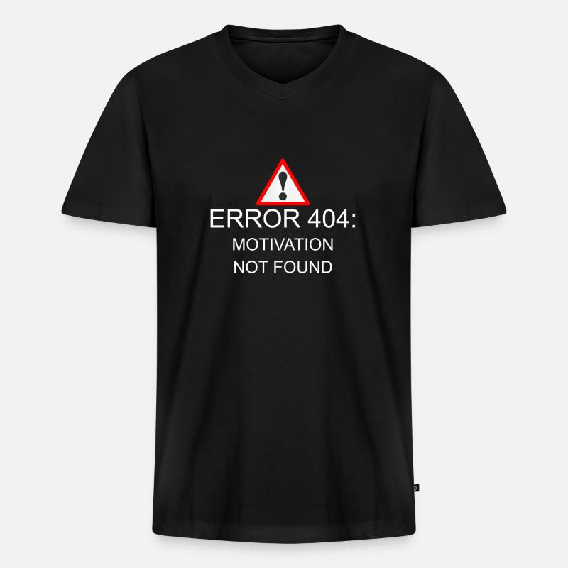404 Error Motivation - Männer Premium Bio T-Shirt mit V-Ausschnitt - Schwarz