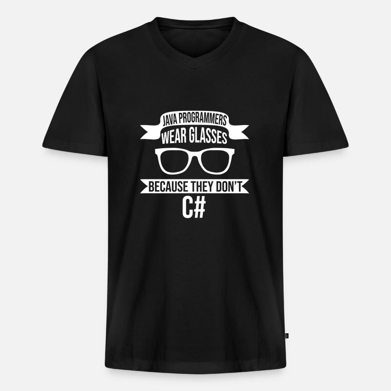 Java programmer - Men's Premium Organic T-shirt with V-neck - black