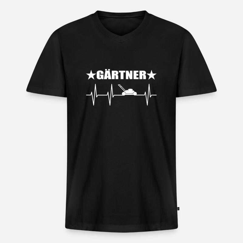 Garten - Männer Premium Bio T-Shirt mit V-Ausschnitt - Schwarz