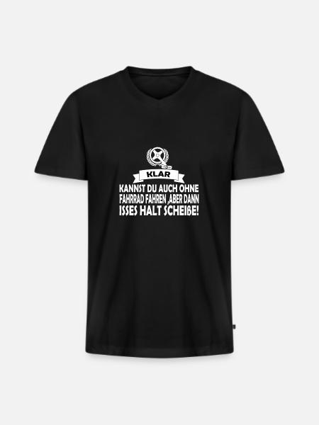 Fahrrad - Männer Premium Bio T-Shirt mit V-Ausschnitt - Schwarz