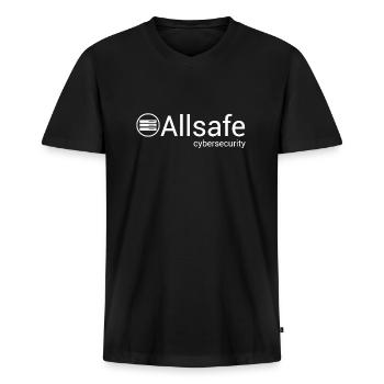 Mr Robot - Allsafe Cybersecurity - Men's Premium Organic T-shirt with V-neck - black - Front - Nico (187cm)