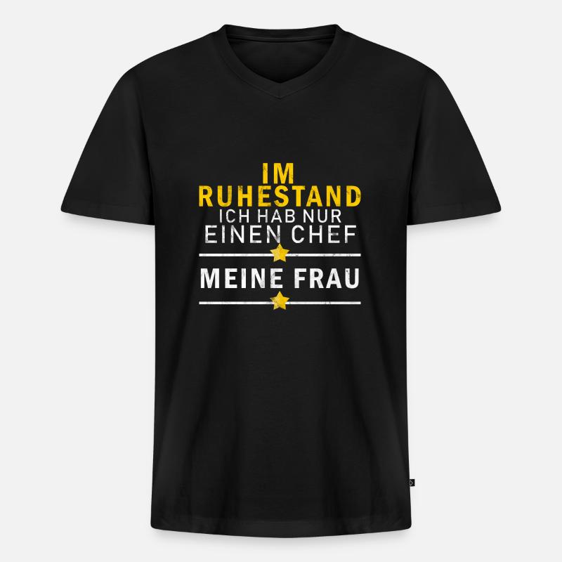 Ruhestand - Männer Premium Bio T-Shirt mit V-Ausschnitt - Schwarz