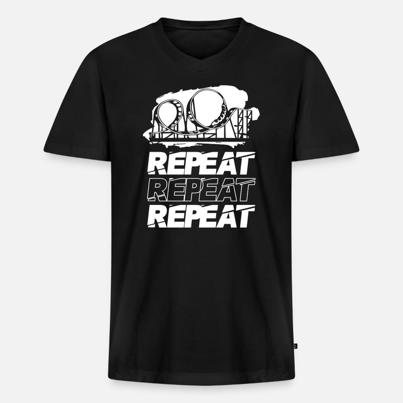 Roller Coaster Repeat Repeat Repeat - Men's Premium Organic T-shirt with V-neck - black