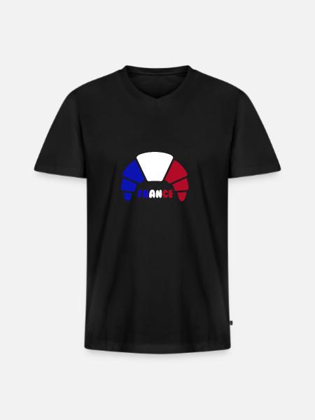 croissant france - Men's Premium Organic T-shirt with V-neck - black