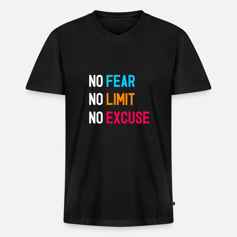 NO Limit - Männer Premium Bio T-Shirt mit V-Ausschnitt - Schwarz