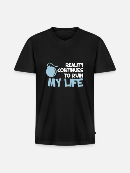 Funny Quotes. Quote. Humor. gift - Men's Premium Organic T-shirt with V-neck - black