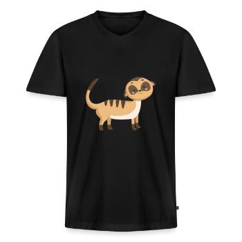 Scharrtier ground female - Men's Premium Organic T-shirt with V-neck - black - Front - Nico (187cm)