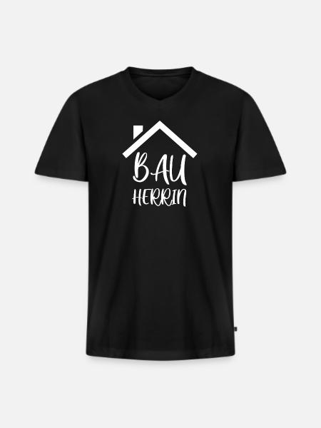 Bauherrin - Männer Premium Bio T-Shirt mit V-Ausschnitt - Schwarz