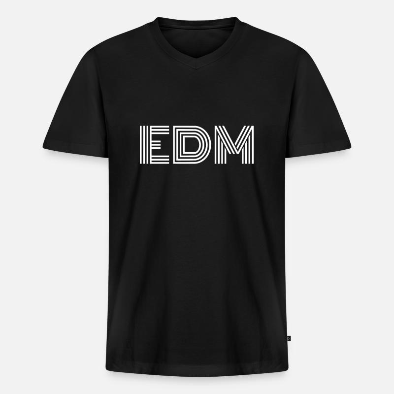 EDM - Männer Premium Bio T-Shirt mit V-Ausschnitt - Schwarz