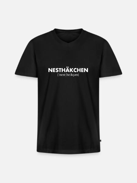 Nesthäkchen - Männer Premium Bio T-Shirt mit V-Ausschnitt - Schwarz