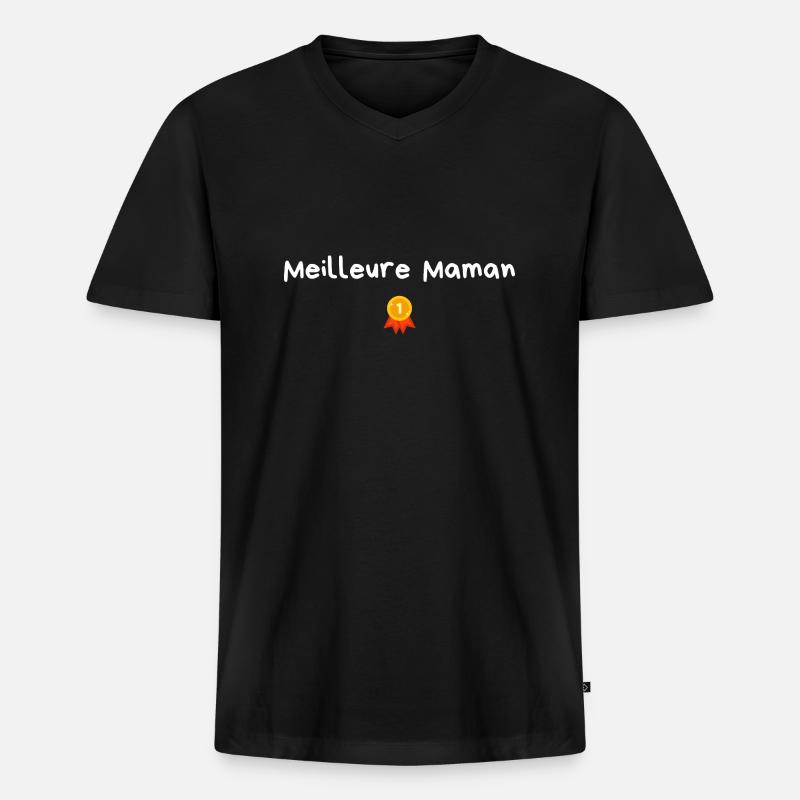 Beste Mama - Mama Geschenkidee - Männer Premium Bio T-Shirt mit V-Ausschnitt - Schwarz