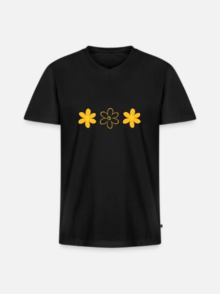 flower - Men's Premium Organic T-shirt with V-neck - black