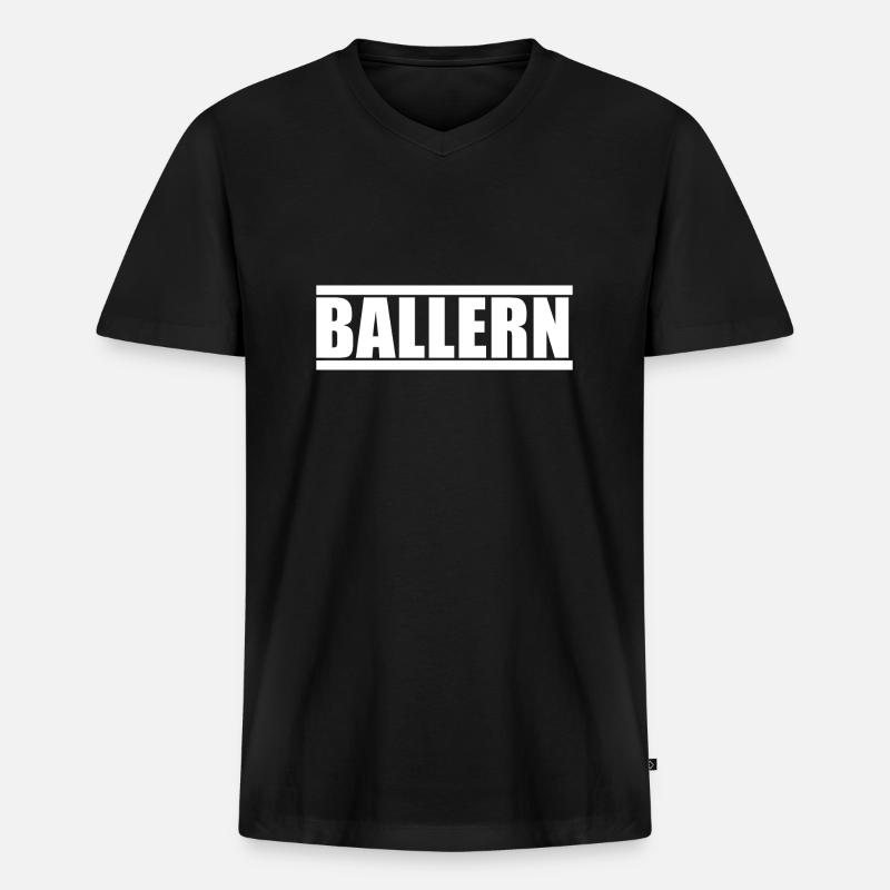 Ballern - Techno - Männer Premium Bio T-Shirt mit V-Ausschnitt - Schwarz