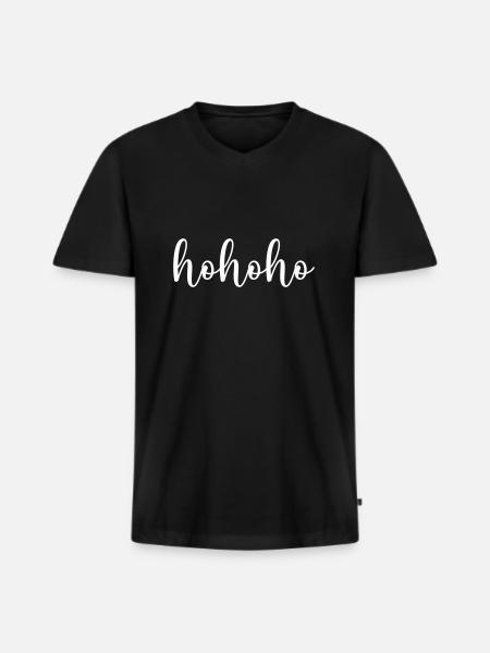 hohoho - T-shirt encolure en V Premium bio Homme - noir
