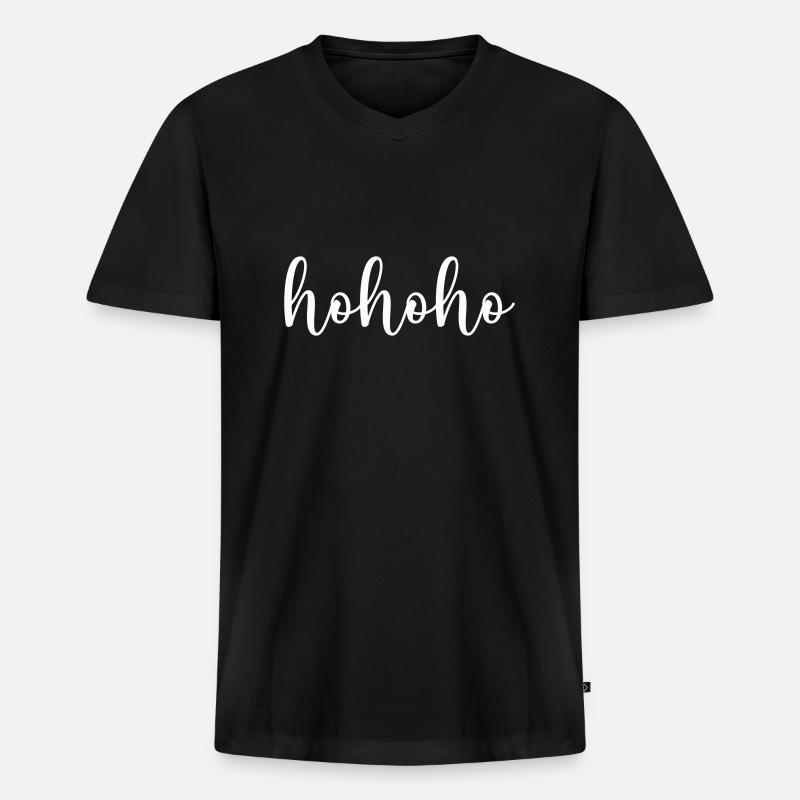 hohoho - Männer Premium Bio T-Shirt mit V-Ausschnitt - Schwarz