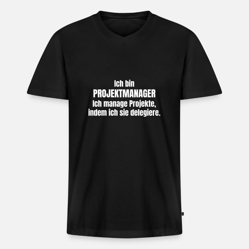 Projektmanager - Männer Premium Bio T-Shirt mit V-Ausschnitt - Schwarz