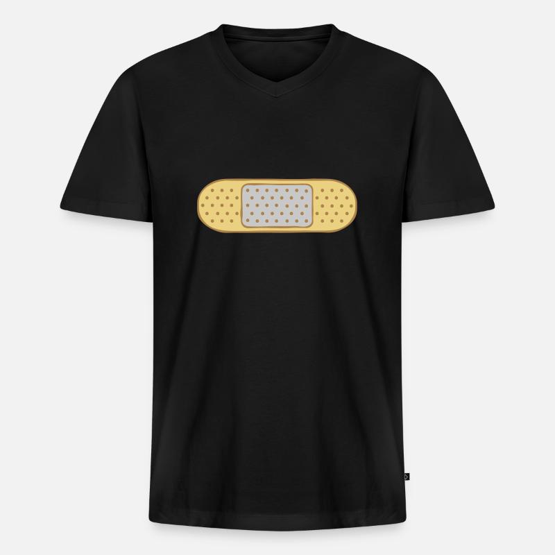 Pflaster Punkte Design - Männer Premium Bio T-Shirt mit V-Ausschnitt - Schwarz