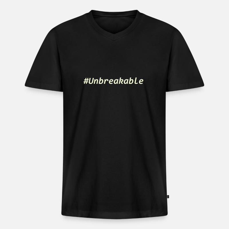 Unbreakable - Männer Premium Bio T-Shirt mit V-Ausschnitt - Schwarz