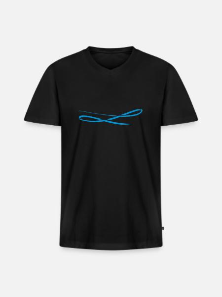 Text Dekoration - Underline/Schlange - Männer Premium Bio T-Shirt mit V-Ausschnitt - Schwarz
