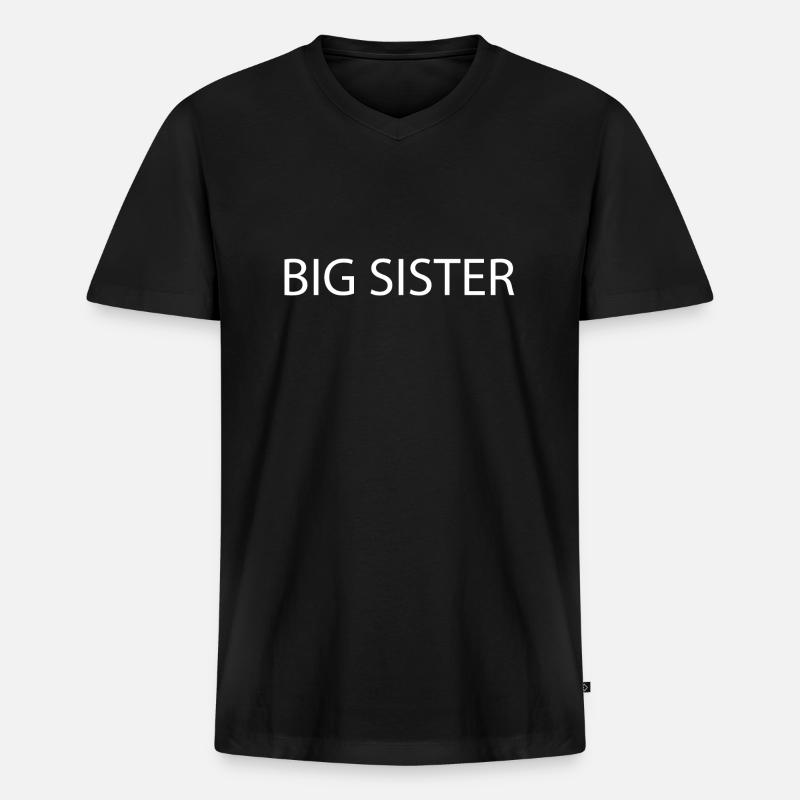 Big Sis - Männer Premium Bio T-Shirt mit V-Ausschnitt - Schwarz