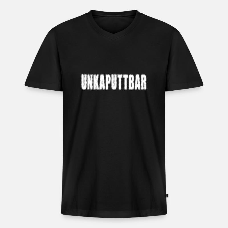 Unkaputtbar - Männer Premium Bio T-Shirt mit V-Ausschnitt - Schwarz