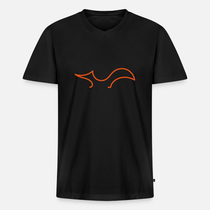 Fuchs minimal - Männer Premium Bio T-Shirt mit V-Ausschnitt - Schwarz
